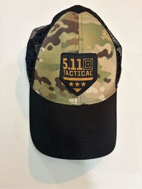 5.11 Tactical Black Bill Camo Patch Trucker Hat